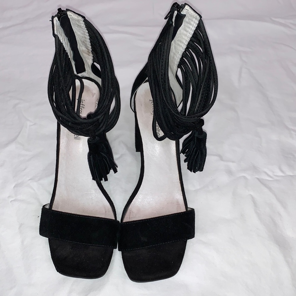 Jeffrey Campbell Black Fringe Heels Size 8